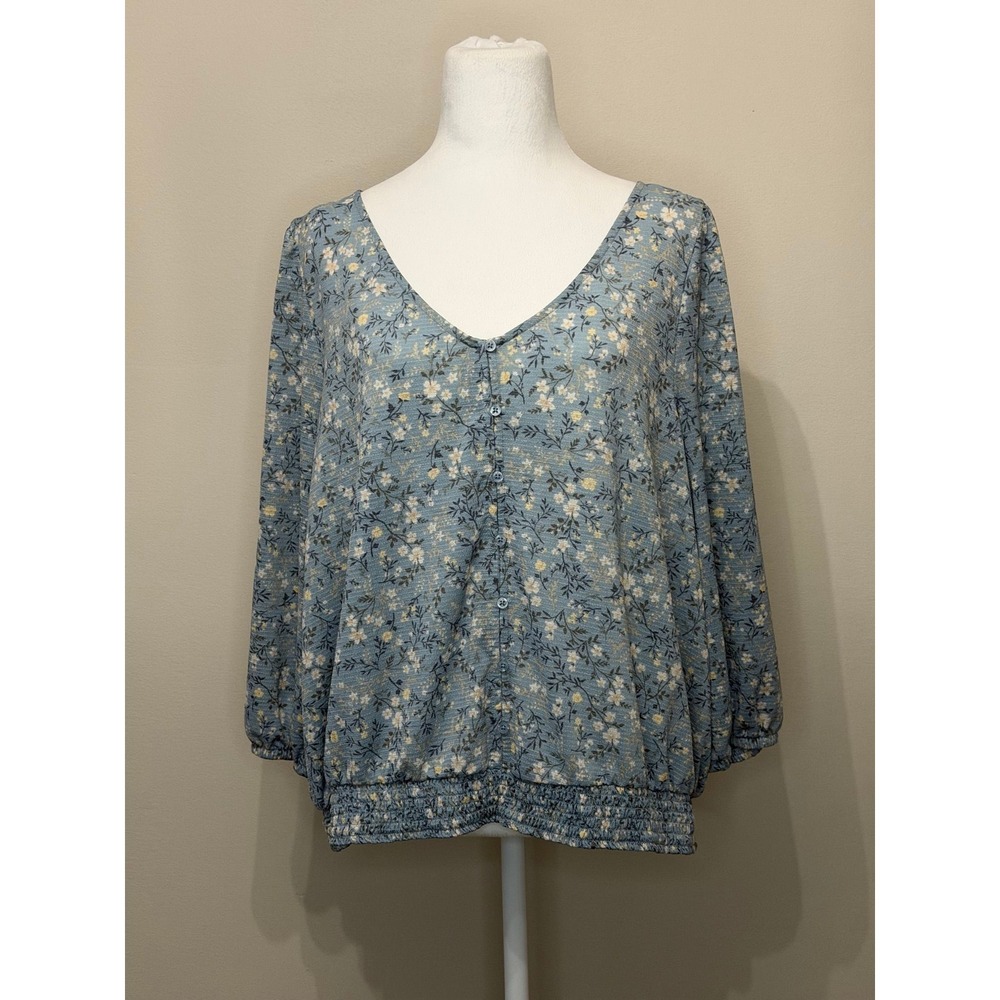 Signature Reitmans Blue Floral Blouse - Size 2X